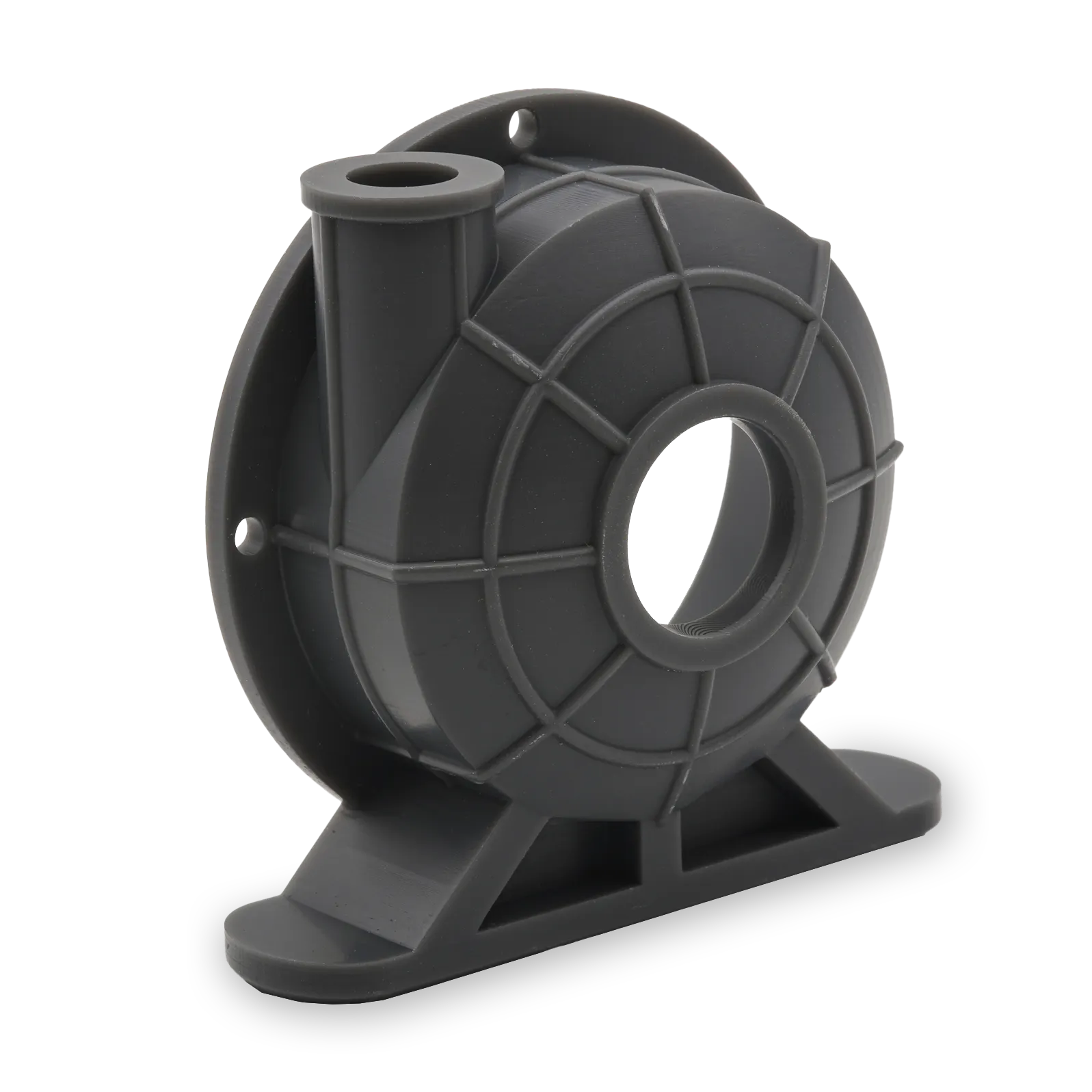 A pump housing made from Formlabs Tough 2000 resin.