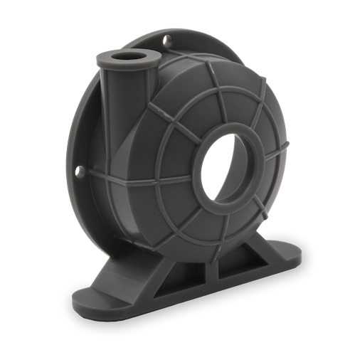 A pump housing made from Formlabs Tough 2000 resin.