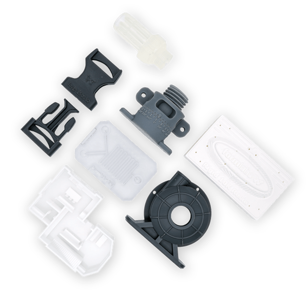 Various parts made from Formlabs SLA resins.