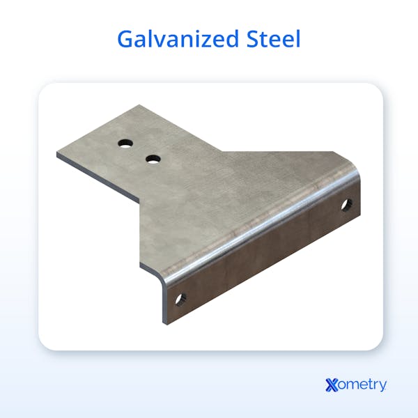 A photograph of galvanized steel.