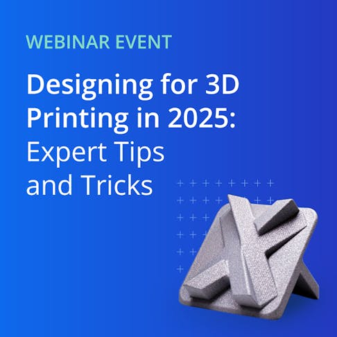 Promotional image for Xometrys expert design tips for 3D printing webinar.