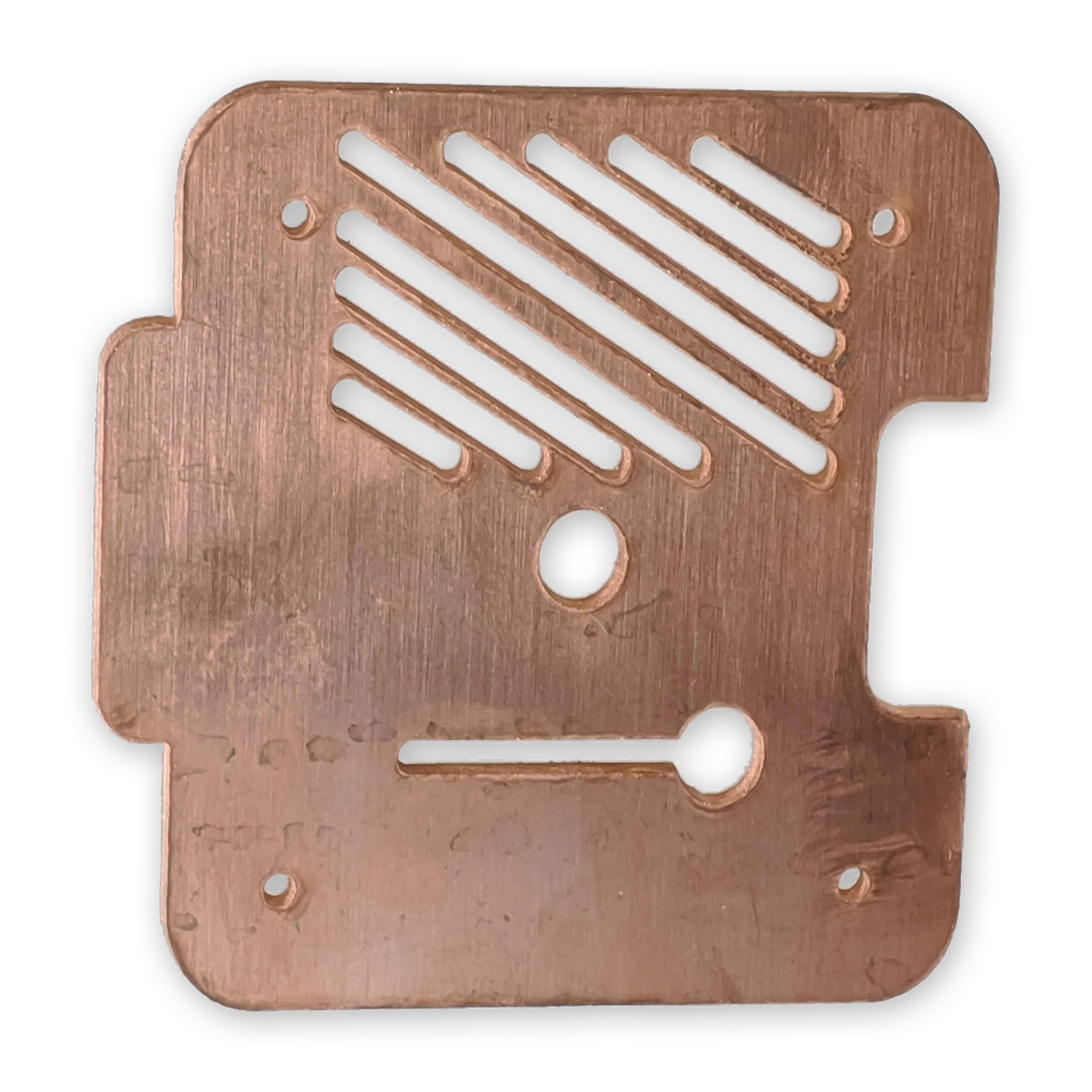 As-cut copper sheet metal.