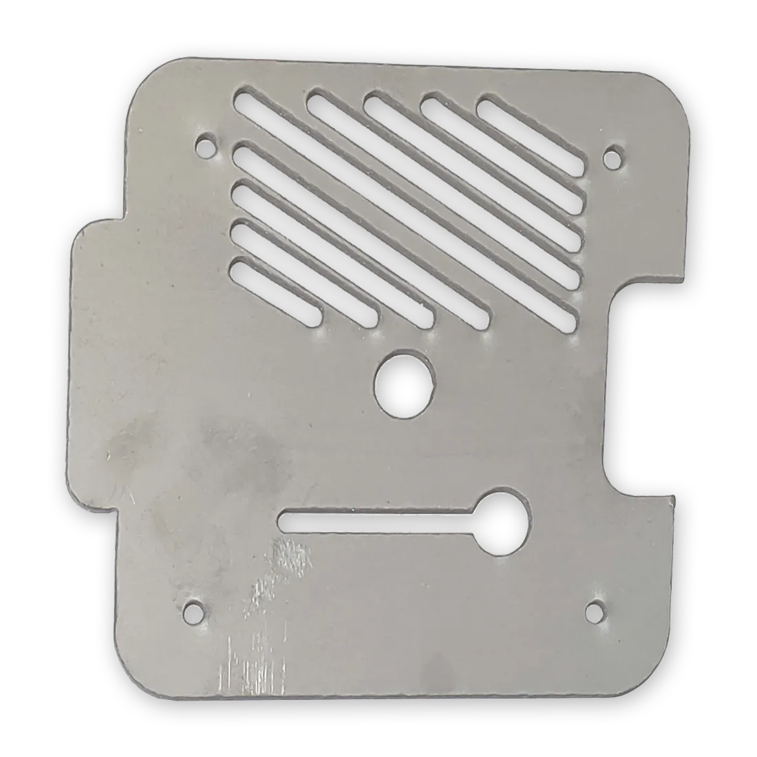 As-cut 304 stainless steel sheet metal.