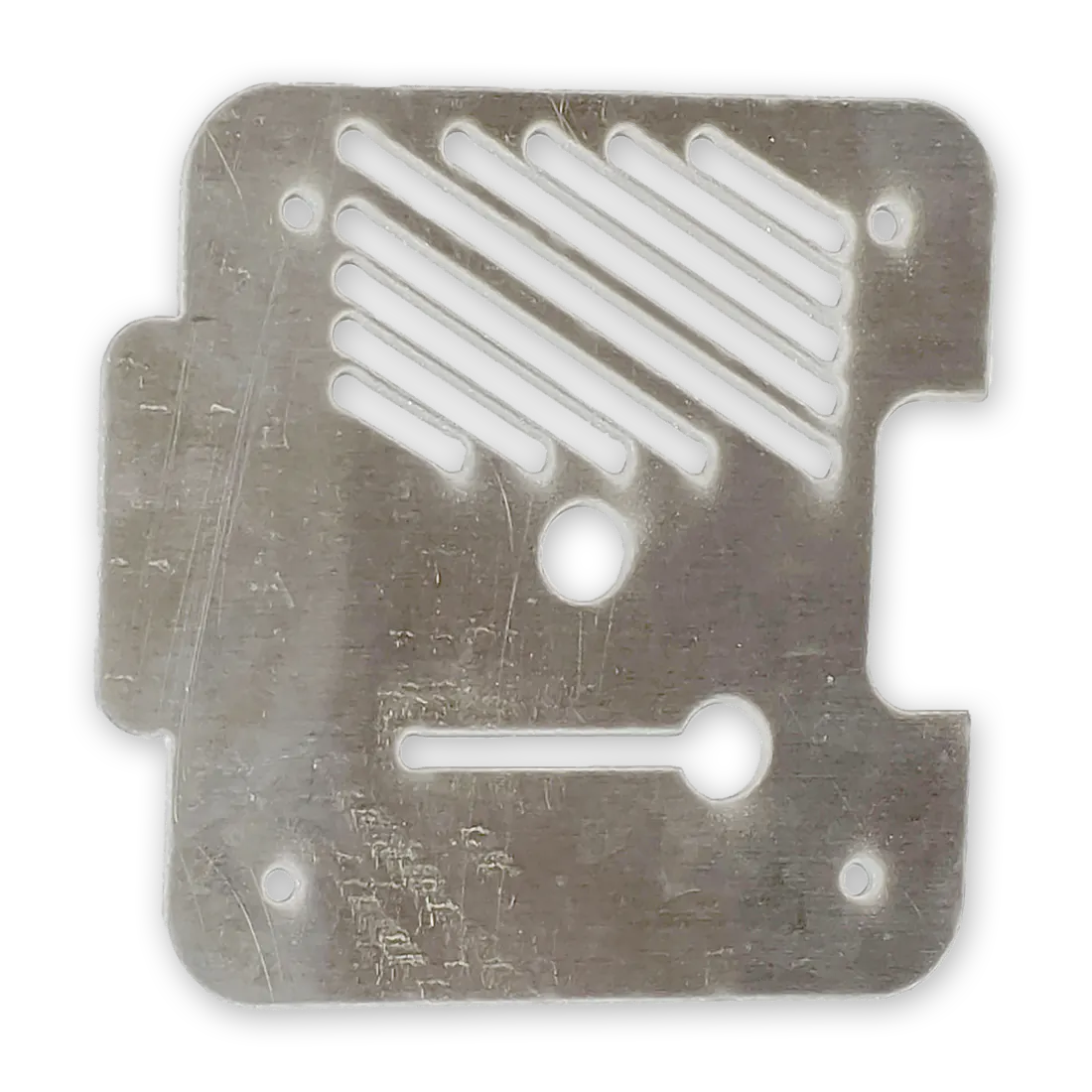 As-cut aluminum sheet metal.