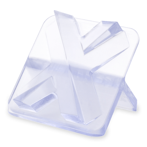 Clear resin 3D print by Xometry using stereolithography.