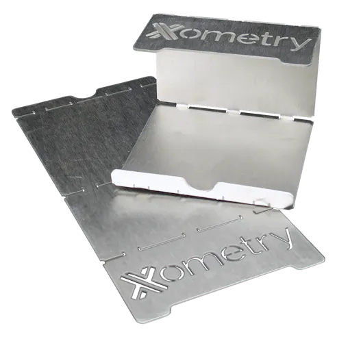 Sheet metal phone stand made by Xometry.