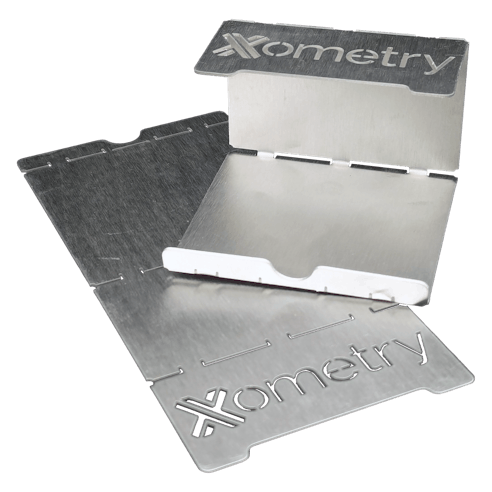 Sheet metal phone stand made by Xometry.