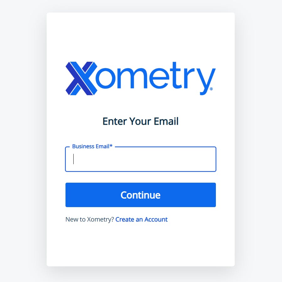 Xometry login screen.