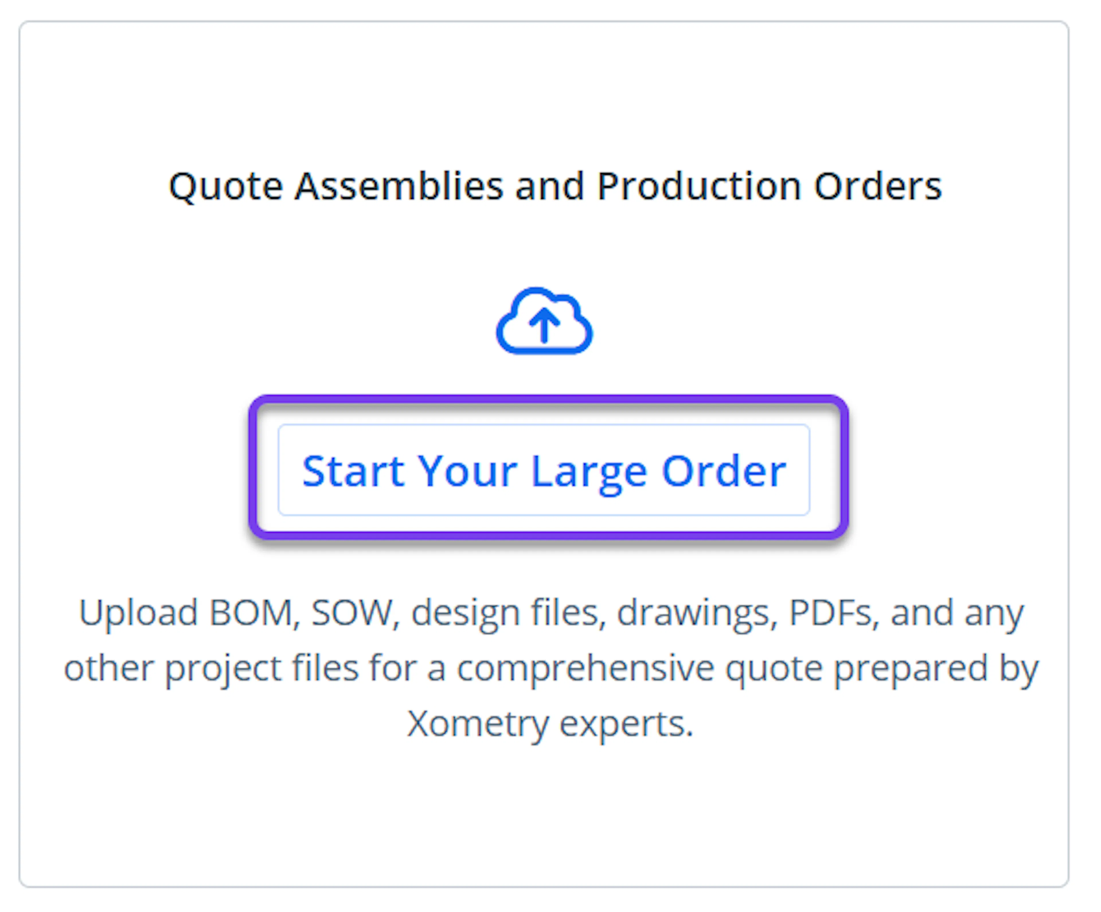 Start Your Large Order