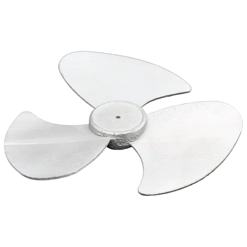 Propeller printed via DMLS out of 316L stainless steel.