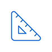Triangle ruler icon.