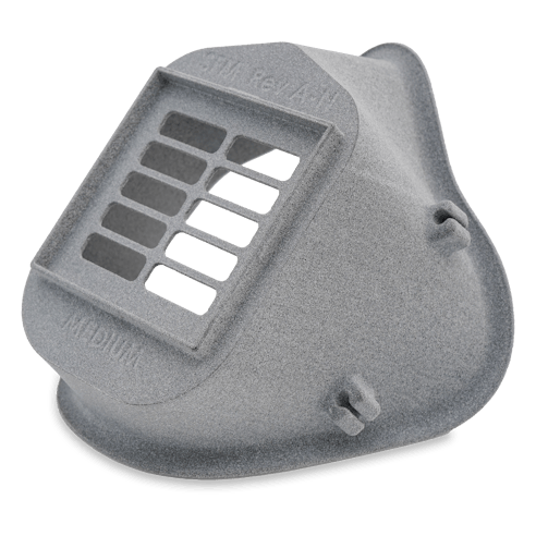 MJF 3D printed mask body in Nylon, 12 Smooth