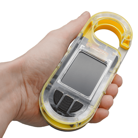 Handheld device with various components made by Xometry.