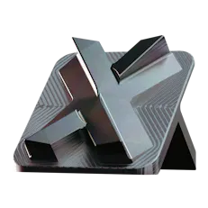 Machined stainless steel Xometry X Stand with Passivated finish