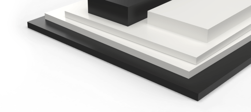 Plastic material sheet stock in different gauges
