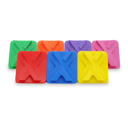 Xometry tiles in various colors of Formlabs Color Resin V5.