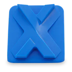 Xometry tile in Formlabs Color Resin V5 Cobalt Blue 3D printed via SLA.