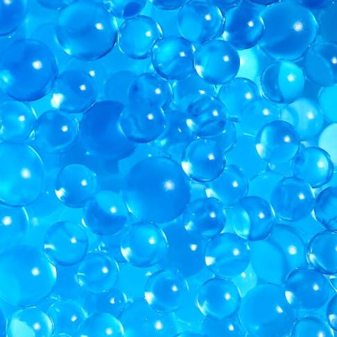 Blue polymer crystal gels. Image Credit: Kateryna Kozlova/Shutterstock.com