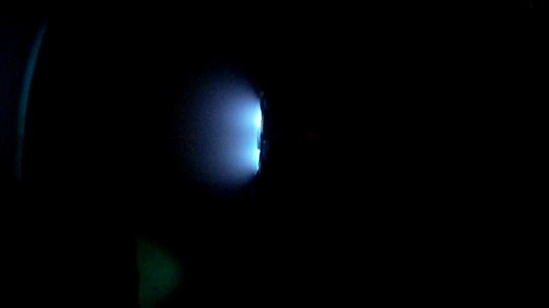 An image capture of a thruster test.