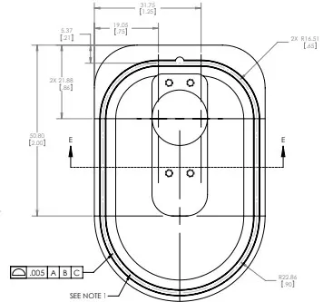 The drawing of the ion gauge door plate UNH ordered from Xometry (Photo credit: UNH)