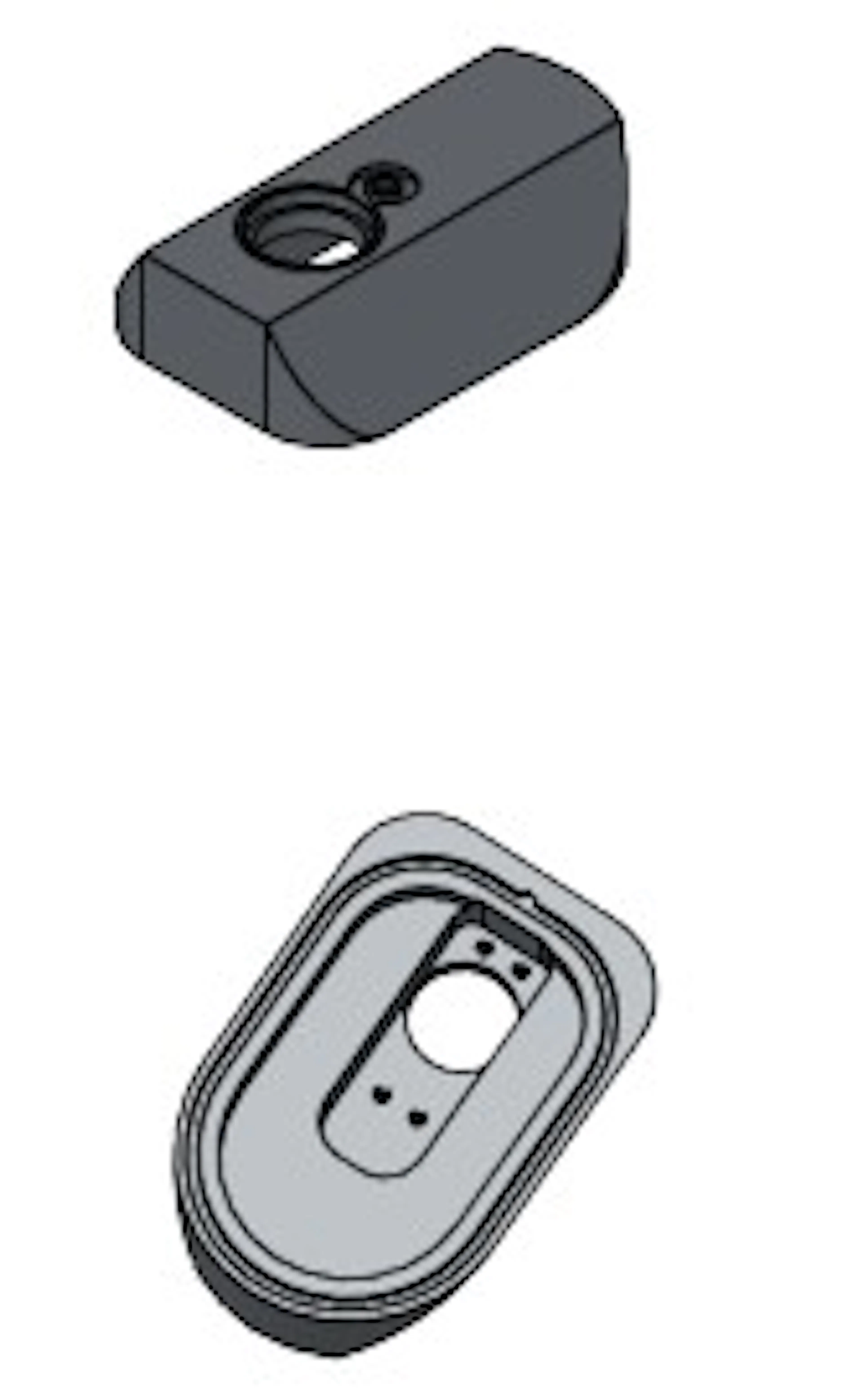 A 3D rendering of the ion gauge door plate UNH ordered from Xometry (Photo credit: UNH)