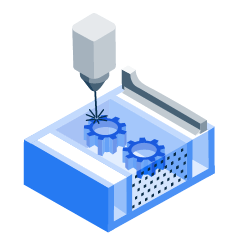 an illustration of the selective laser sintering 3D printing process