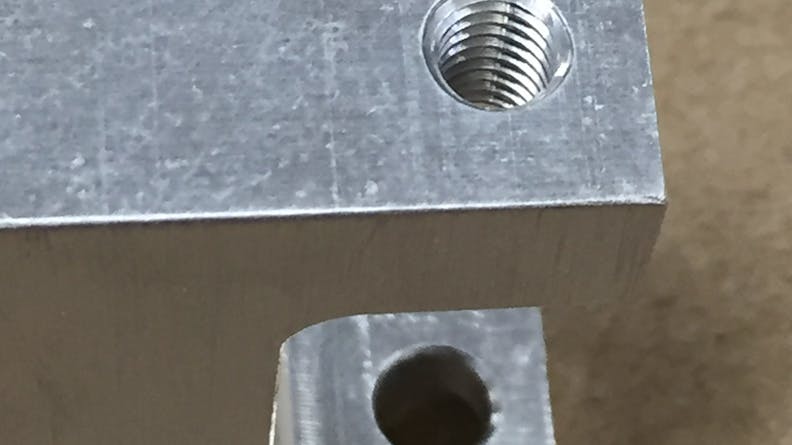 An example of a tapped hole