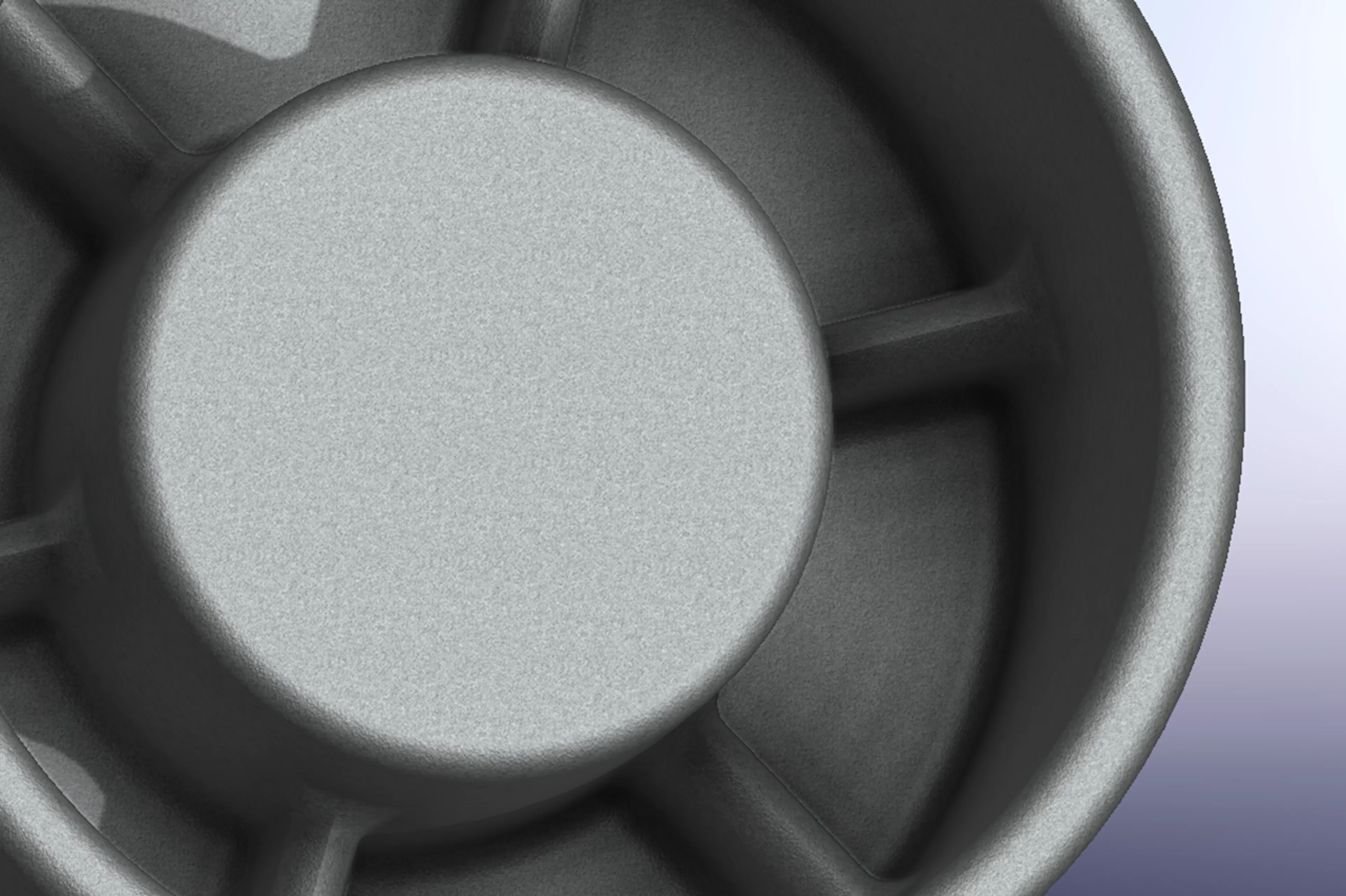 Die cast part model with ribs