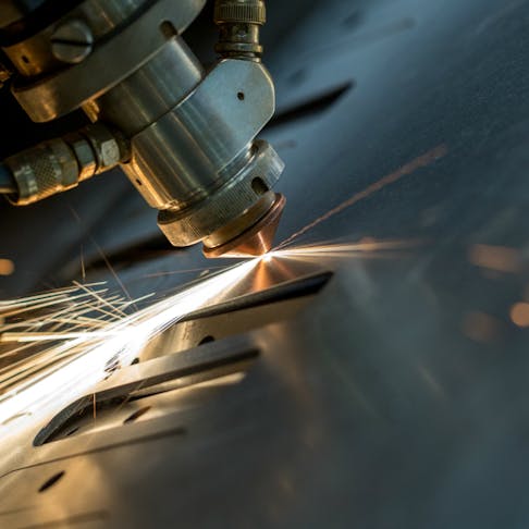 Sheet metal cutting on a part. Image Credit: Shutterstock.com/Guryanov Andrey