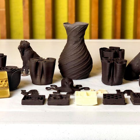 Chocolate Printed Parts Using Cocoa Press