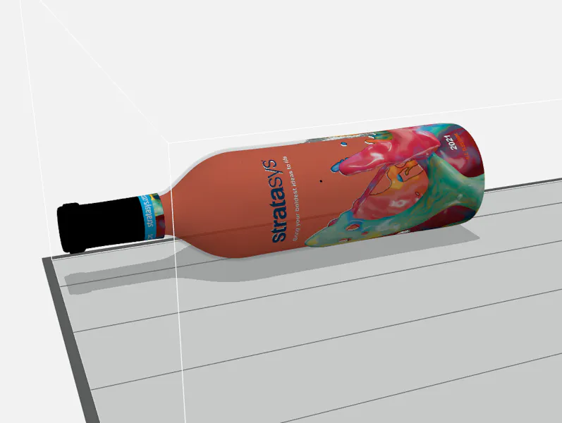 A textured 3MF file loaded into build preparation software.