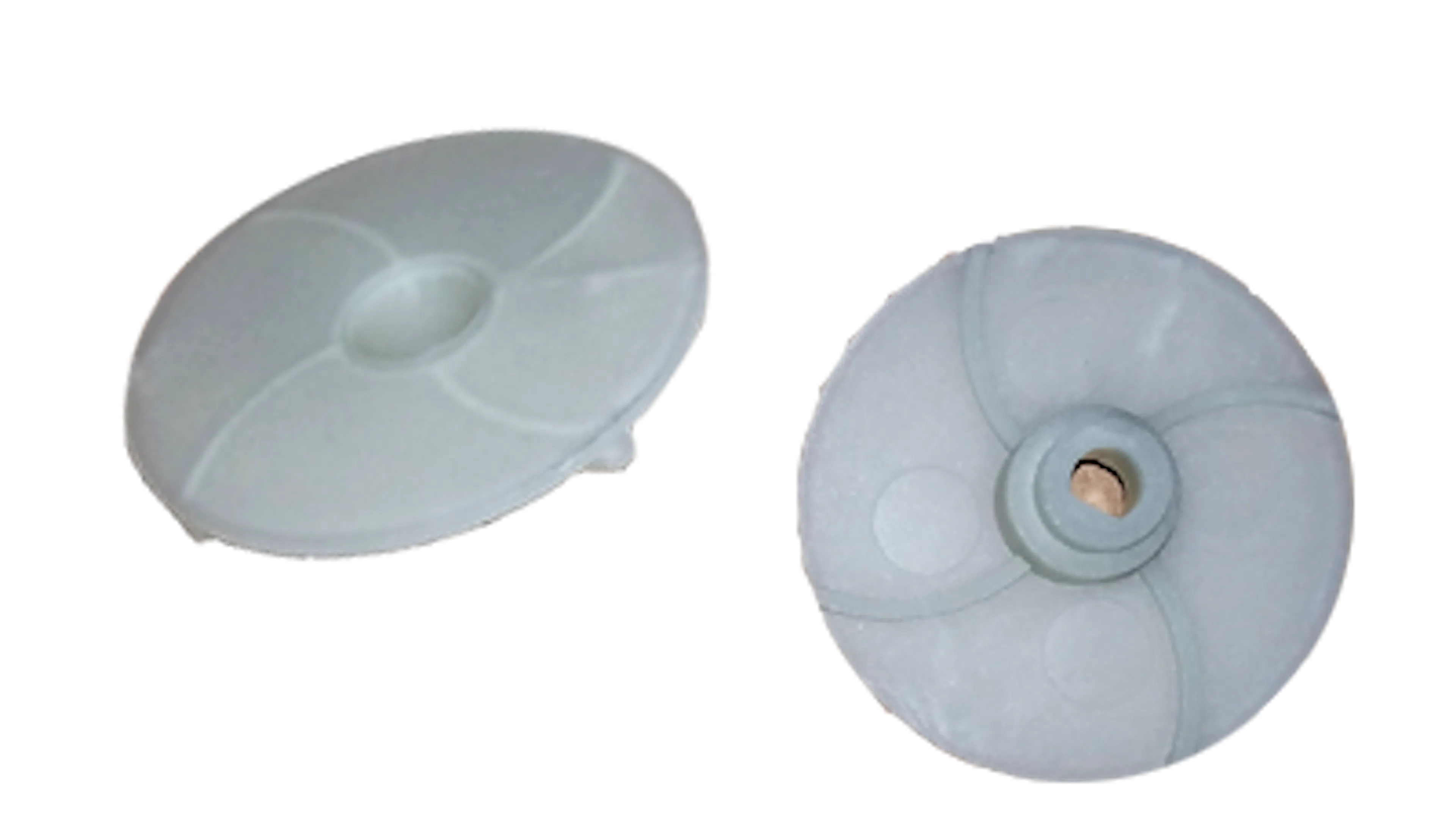 An injection molded pump impeller in Thermaco’s Big Dipper AST machines that were injection molded with Xometry.