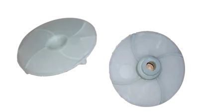 An injection molded pump impeller in Thermaco’s Big Dipper AST machines that were injection molded with Xometry.