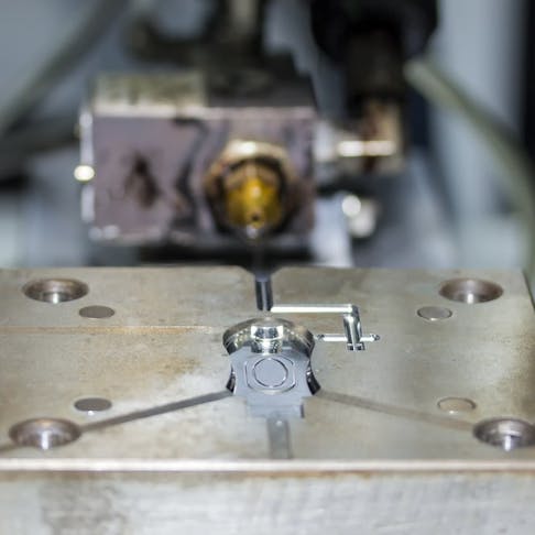 An injection mold. Image Credit : Surasak_Photo/Shutterstock.com