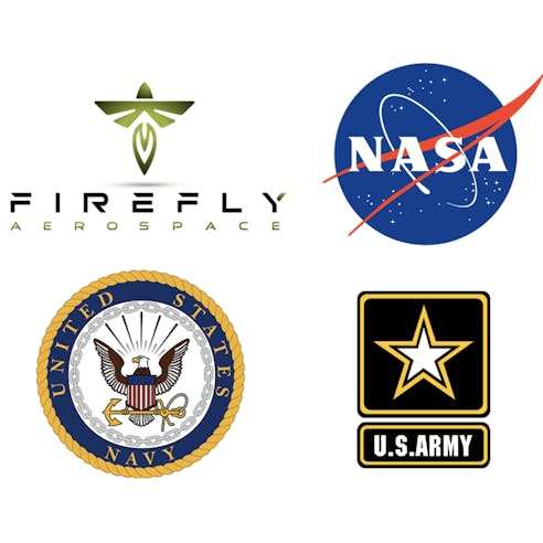 Firefly, NASA, Navy and Army logos