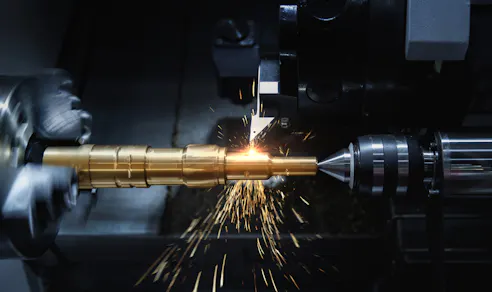 Metal CNC turning. Image Credit: Shutterstock.com/Red ivory