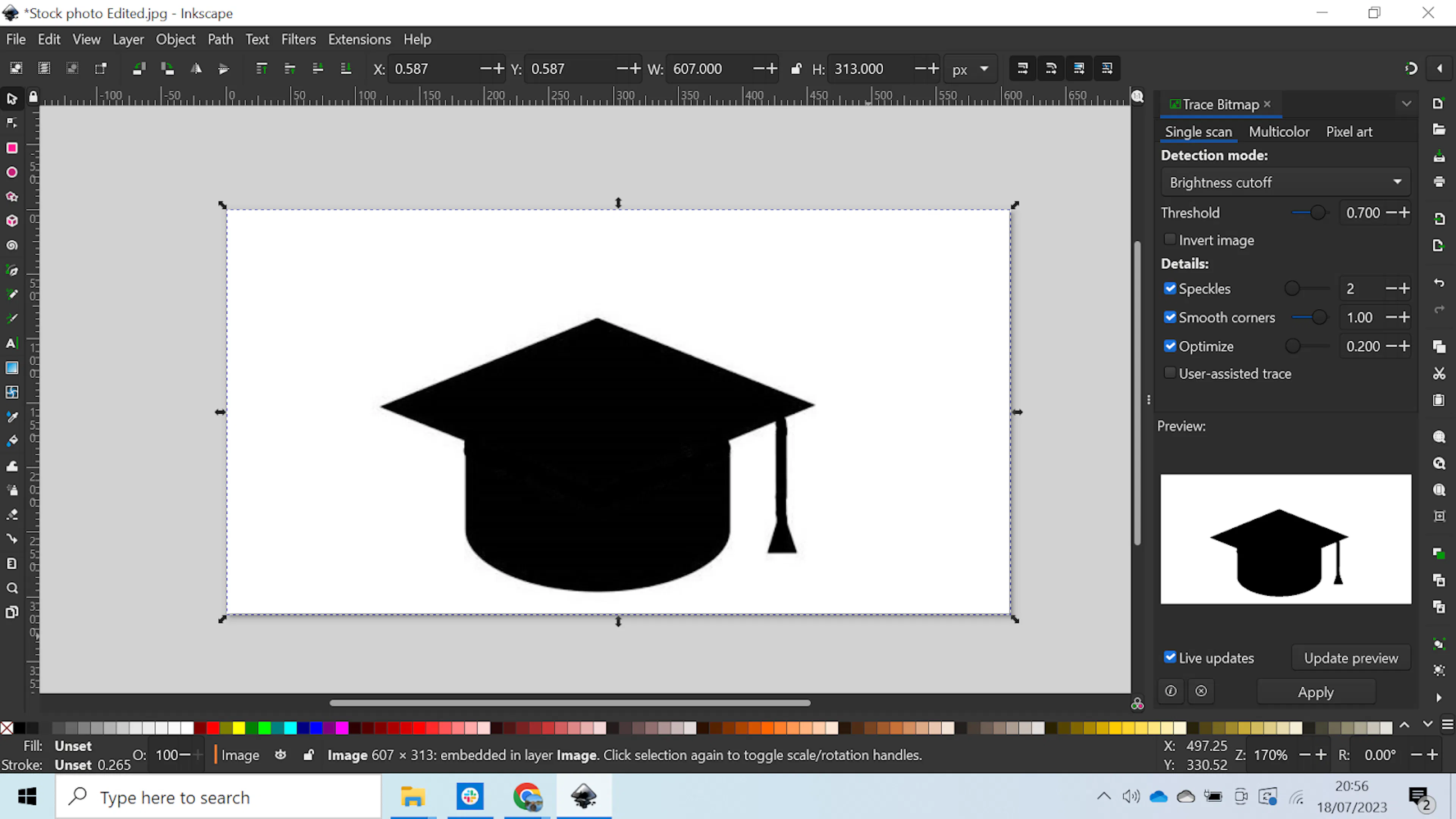 Trace Bitmap Applied
