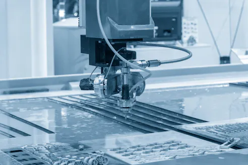 Waterjet machine. Image Credit: Shutterstock.com/Pixel B