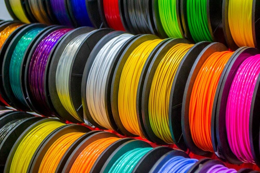 multicolored abs 3d printing filaments