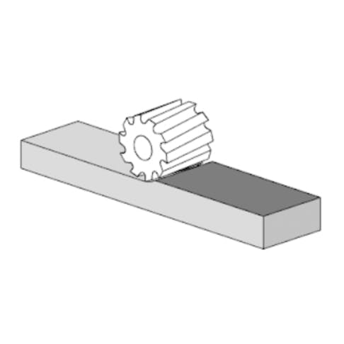 Plain milling. Image Credit: http://toolnotes.com/home/machining/mills-101/milling-operations/