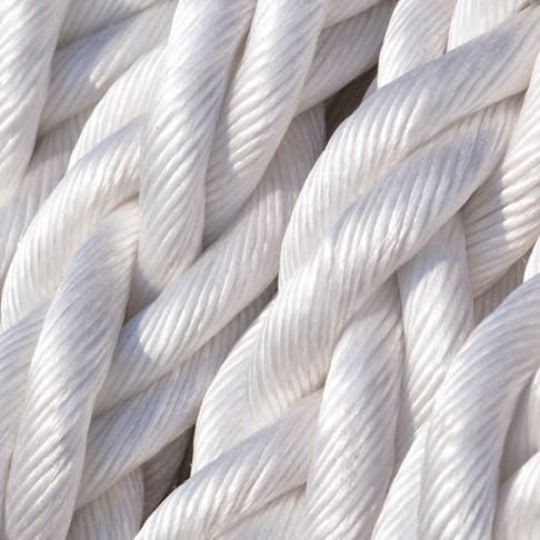 White twisted nylon rope. Image Credit: Shutterstock.com/Orini