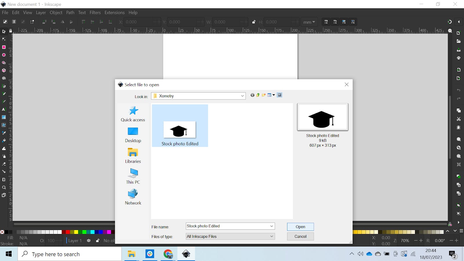 Inkscape Open Folder