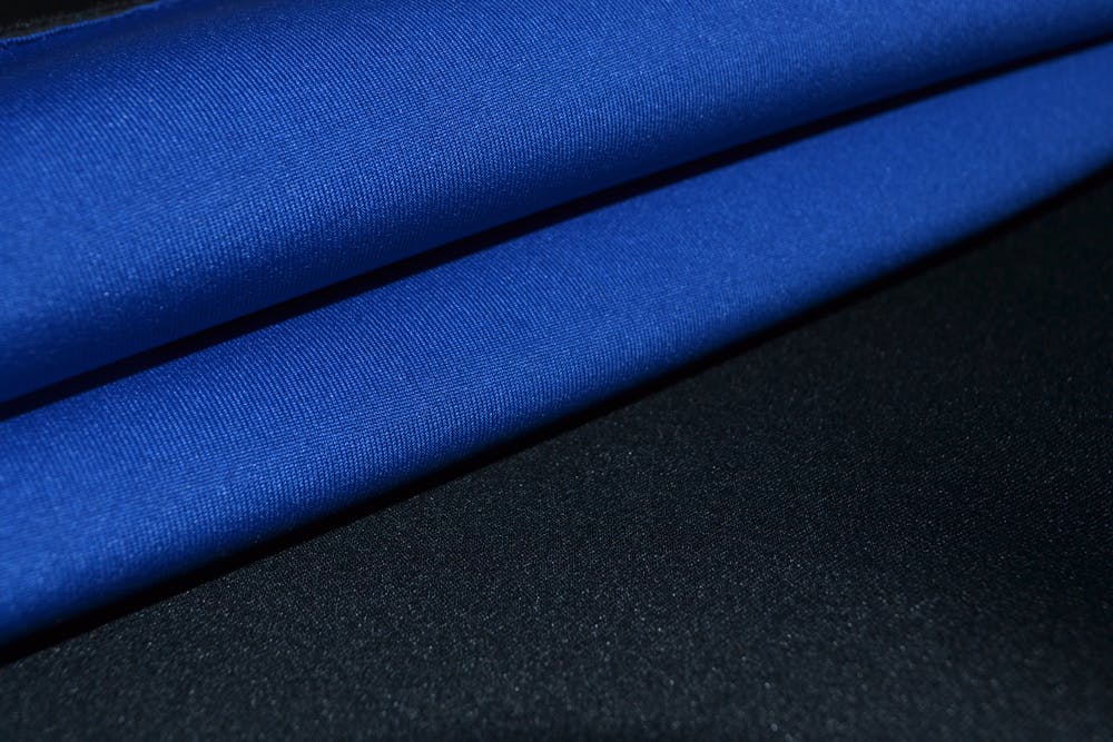 black and blue neoprene fabric