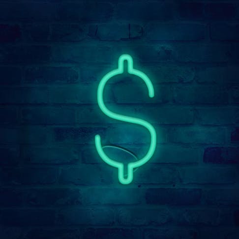 neon dollar sign