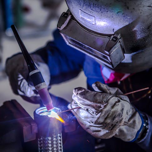 Tungsten inert gas (tig) welding. Image Credit: Shutterstock.com/Extarz