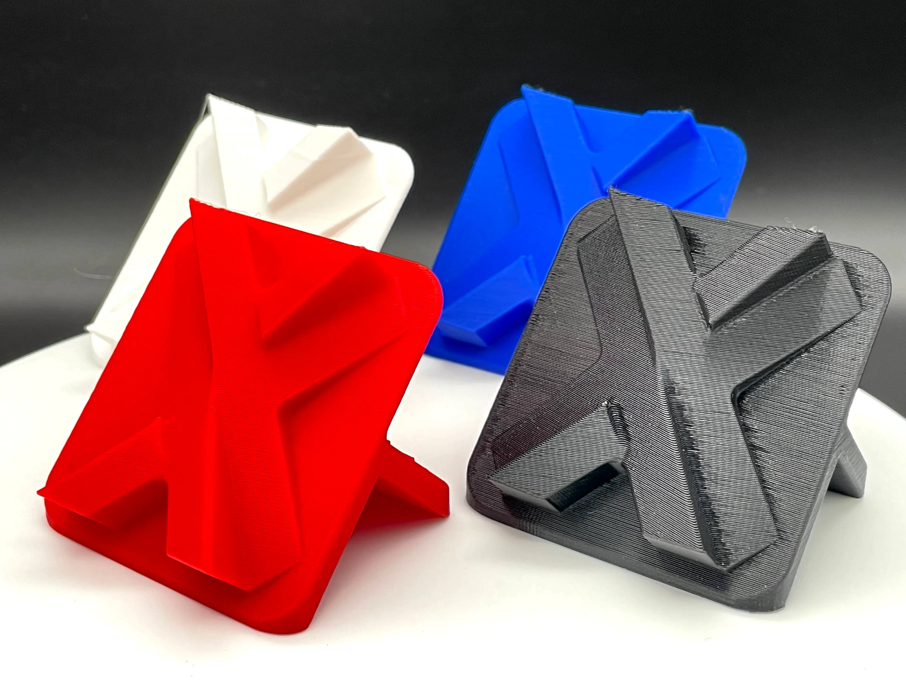 Xometry logos printed with PLA filament