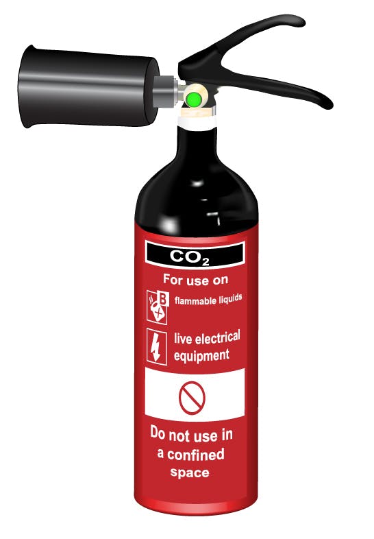 co2 fire extinguisher on white background