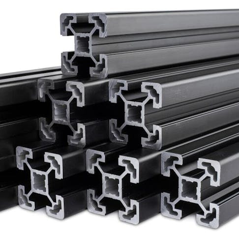 Black anodized extrusion bars. Image Credit: Shutterstock.com/stockphoto-graf