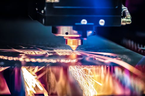 Laser cutting metal. Image Credit: Shutterstock.com/Andrei Armiagov