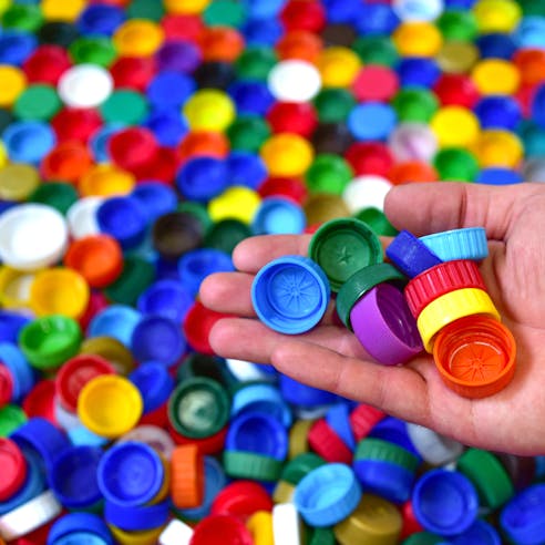 HDPE bottle caps. Image Credit: Shutterstock.com/Maksim Safaniuk